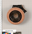 Terracotta fragment of a kylix (drinking cup), Terracotta, Greek, Attic