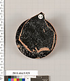 Terracotta fragment of a kylix (drinking cup), Terracotta, Greek, Attic