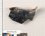 Terracotta fragment of an oinochoe: chous (jug), Terracotta, Greek, Attic
