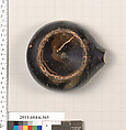 Terracotta fragment of a lamp, Terracotta, Greek, Attic
