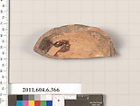 Terracotta fragment of a closed shape, Terracotta, Greek, Attic
