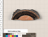 Terracotta fragment of a closed shape, Terracotta, Greek, Attic