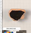 Terracotta fragment of a kylix (drinking cup), Terracotta, Greek, Attic