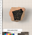 Terracotta fragment of a kylix (drinking cup), Terracotta, Greek, Attic