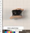 Terracotta fragment of a kylix (drinking cup), Terracotta, Greek, Attic