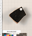 Terracotta fragment of a kylix (drinking cup), Terracotta, Greek, Attic