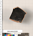 Terracotta fragment of a kylix (drinking cup), Terracotta, Greek, Attic