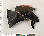 Terracotta fragment of a kylix (drinking cup), Terracotta, Greek, Attic