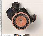 Terracotta fragment of a kylix (drinking cup), Terracotta, Greek, Attic