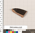 Terracotta fragment of a closed shape, Terracotta, Greek, Attic