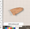 Terracotta fragment of a closed shape, Terracotta, Greek, Attic