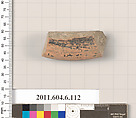 Terracotta fragment of an undetermined shape, Terracotta, Greek, Attic