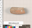 Terracotta fragment of an undetermined shape, Terracotta, Greek, Attic