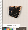 Terracotta fragment of an open shape, Terracotta, Greek, Attic