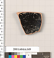 Terracotta fragment of an open shape, Terracotta, Greek, Attic