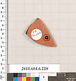 Terracotta fragment of an open shape, Terracotta, Greek, Attic