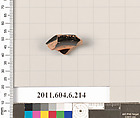 Terracotta fragment of a skyphos (deep drinking cup)?, Terracotta, Greek, Attic