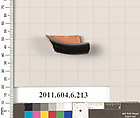 Terracotta fragment of a skyphos (deep drinking cup)?, Terracotta, Greek, Attic