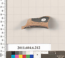 Terracotta fragment of a skyphos (deep drinking cup)?, Terracotta, Greek, Attic
