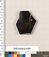 Terracotta rim fragment of a skyphos (deep drinking cup), Terracotta, Greek, Attic