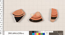 Terracotta fragments of open shapes, Terracotta, Greek, Attic