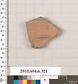 Terracotta fragment of a closed shape, Terracotta, Greek, Attic