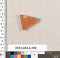 Terracotta fragment of an open shape, Terracotta, Greek, Attic