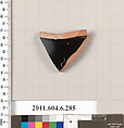 Terracotta fragment of an undetermined shape, Terracotta, Greek, Attic