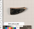Terracotta fragment of an open shape, Terracotta, Greek, Attic