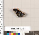 Terracotta fragment of an undetermined shape, Terracotta, Greek, Attic