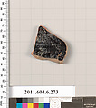Terracotta fragment of a lekanis (dish)?, Terracotta, Greek, Attic