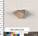 Terracotta fragment of an open shape, Terracotta, Greek, Attic