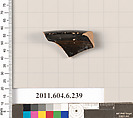 Terracotta fragment of a bowl, Terracotta, Greek, Attic