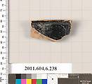 Terracotta fragment of a bowl, Terracotta, Greek, Attic