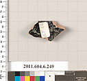 Terracotta rim fragment of an open shape, Terracotta, Greek, Attic