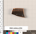 Terracotta rim fragment of an open shape, Terracotta, Greek, Attic