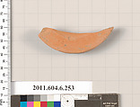 Terracotta fragment of an undetermined shape, Terracotta, Greek, Attic
