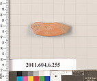 Terracotta fragment of an undetermined shape, Terracotta, Greek, Attic
