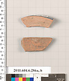 Terracotta fragments of undetermined shapes, Terracotta, Greek, Attic