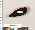 Terracotta fragment of an open shape, Terracotta, Greek, Attic
