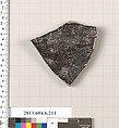 Terracotta fragment of a skyphos (deep drinking cup)?, Terracotta, Greek, Attic