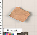 Terracotta fragment of a closed shape, Terracotta, Greek, Attic