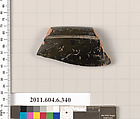 Terracotta rim fragment of a bowl, Terracotta, Greek, Attic