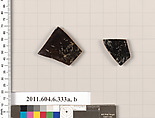 Terracotta fragments of unidentified shapes, Terracotta, Greek, Attic