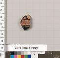 Terracotta fragment of a closed shape, Terracotta, Greek, Attic
