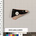 Terracotta fragment of a kylix (drinking cup), Attributed to Makron [DvB], Terracotta, Greek, Attic