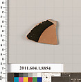 Terracotta fragment of a kylix (drinking cup), Terracotta, Greek, Attic