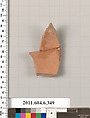 Terracotta fragment of a closed shape, Terracotta, Greek, Attic