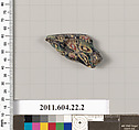 Glass mosaic bowl rim fragment, Glass, Roman