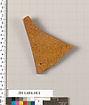 Fragment of a glazed ceramic plate or bowl, Earthenware, glaze, Byzantine